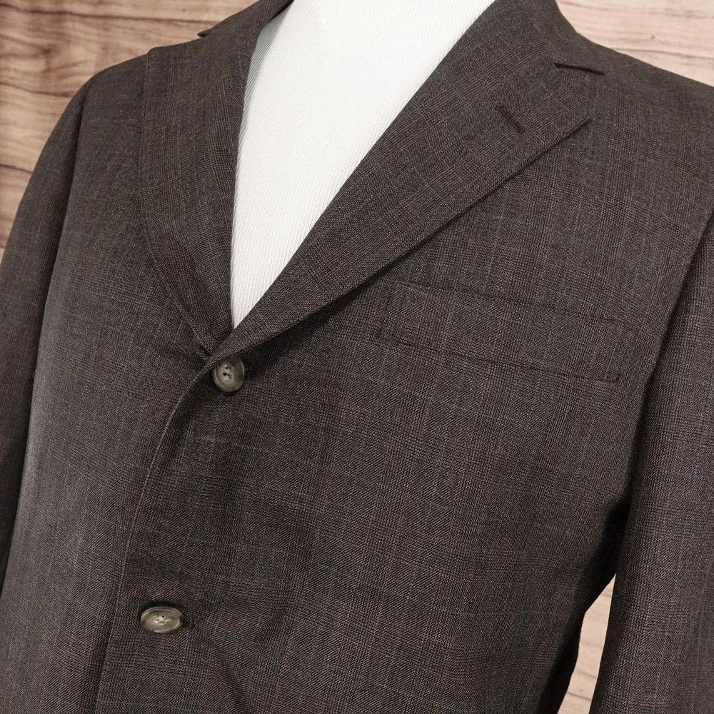 Vintage Brooks Brothers Blazer Mens 39R? Brown Check Sport Coat Jacket
